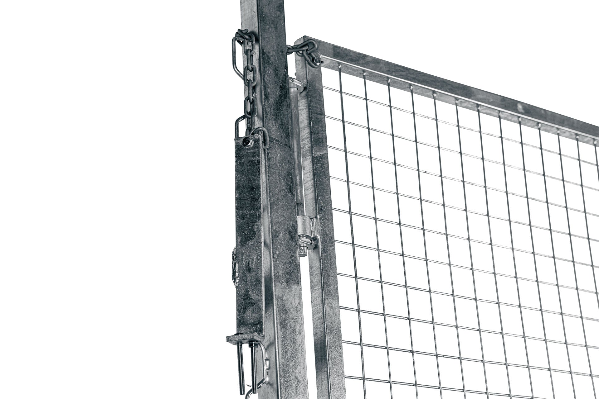 Detailfoto vom selbstschließenden Gattertor
